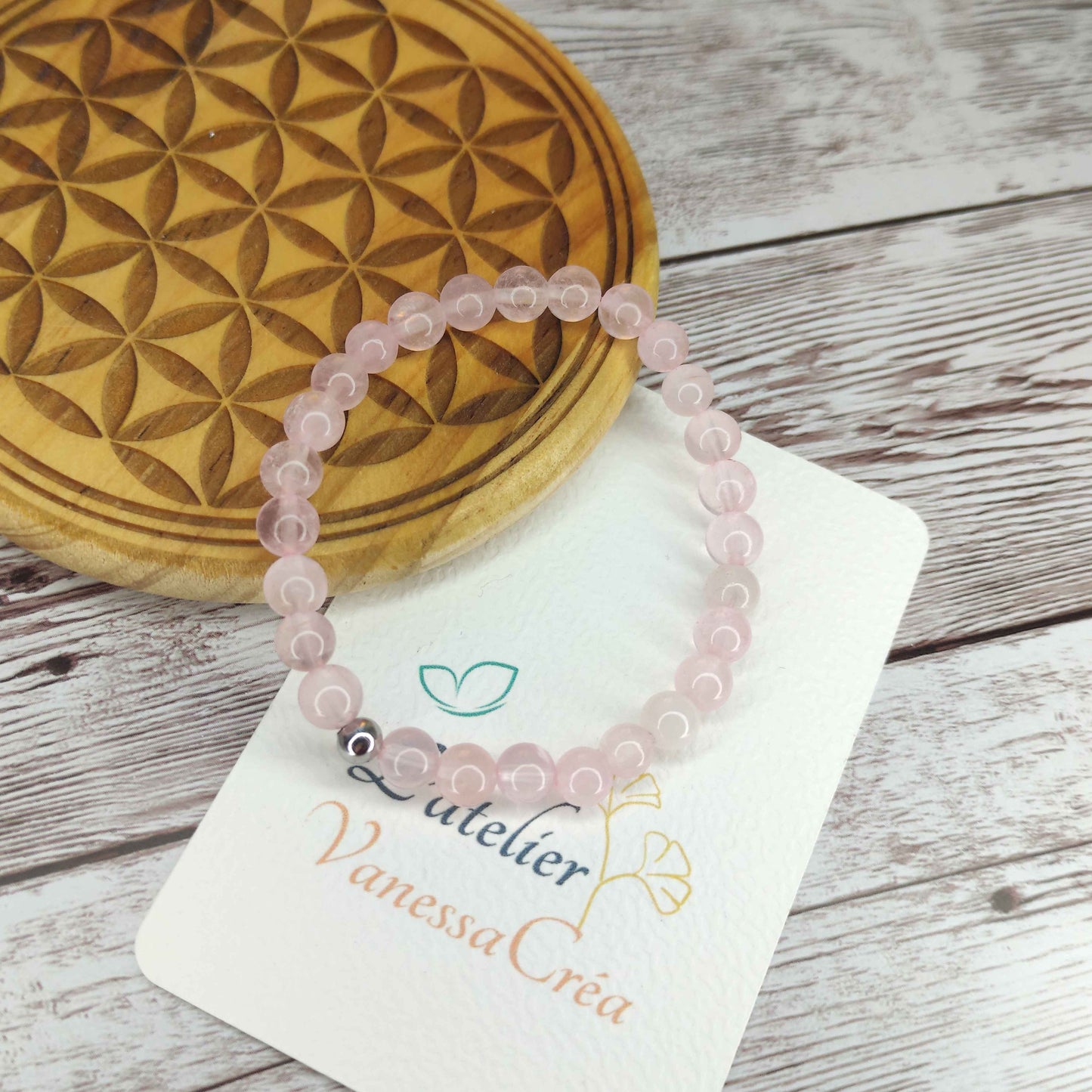 Bracelet Quartz rose naturel L'Atelier VanessaCréa