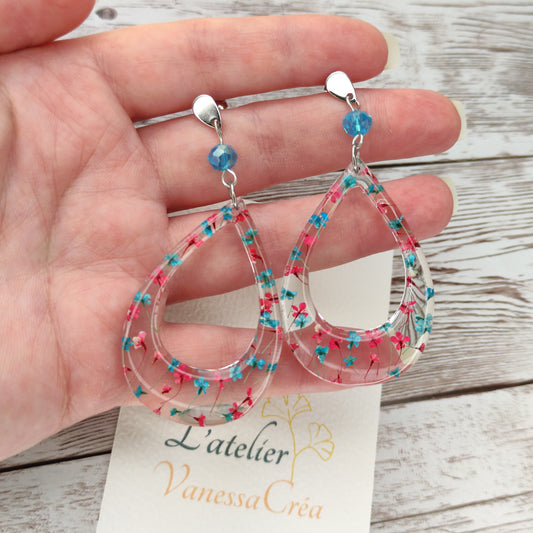 Boucles "Joséphine" Tons bleu