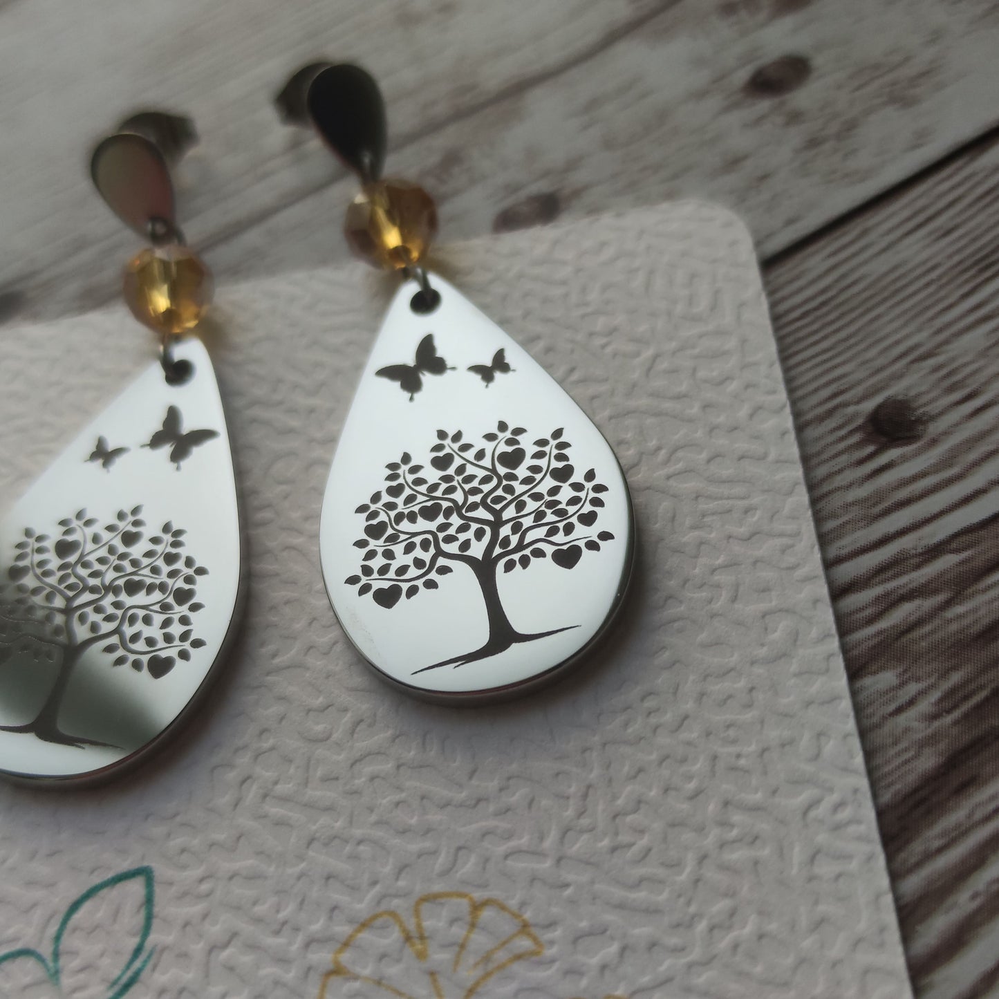 Boucles d'oreilles Arbre de Vie Cœur L'Atelier VanessaCréa