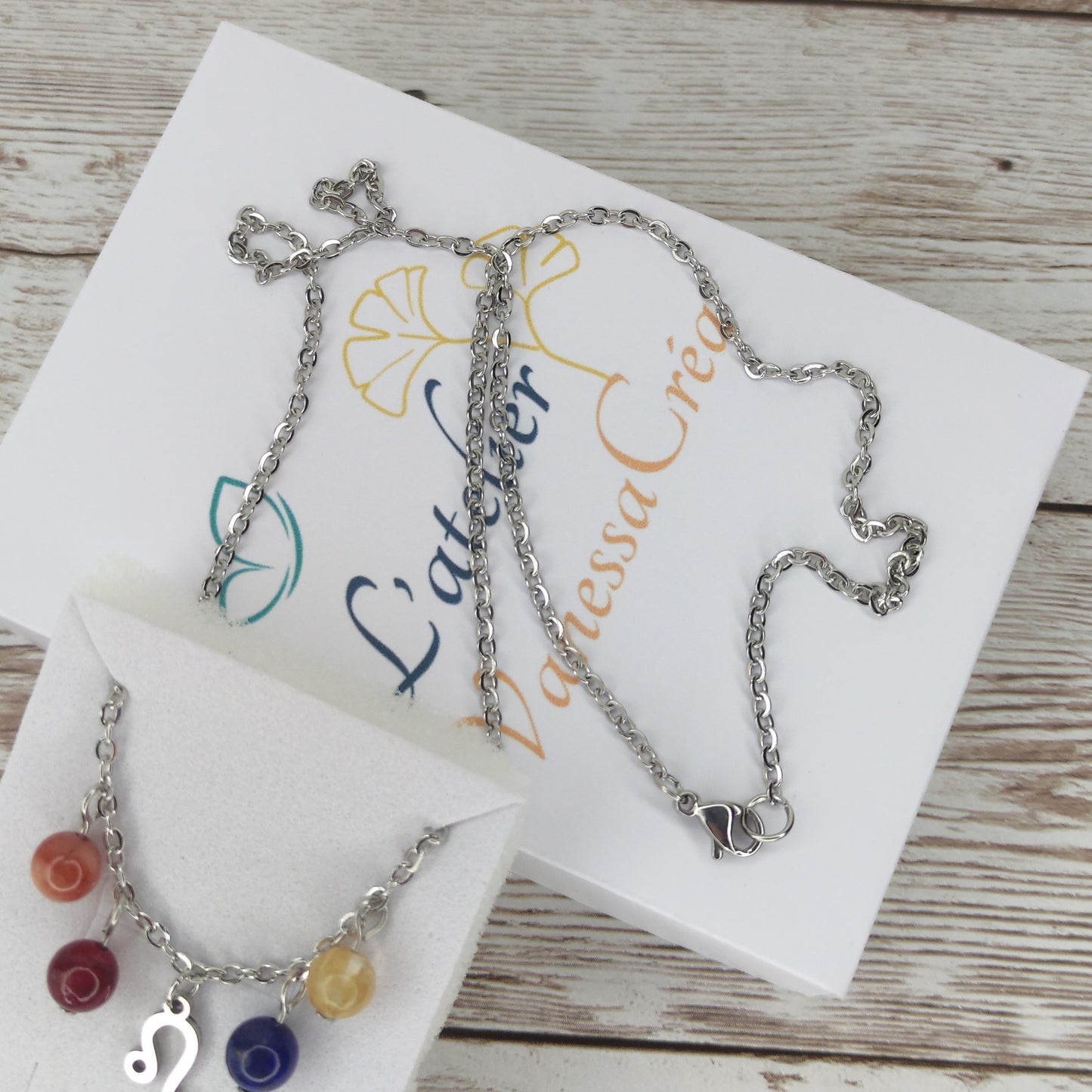 Collier "Rayonnement du Lion" – Synergie de 4 Pierres Naturelles