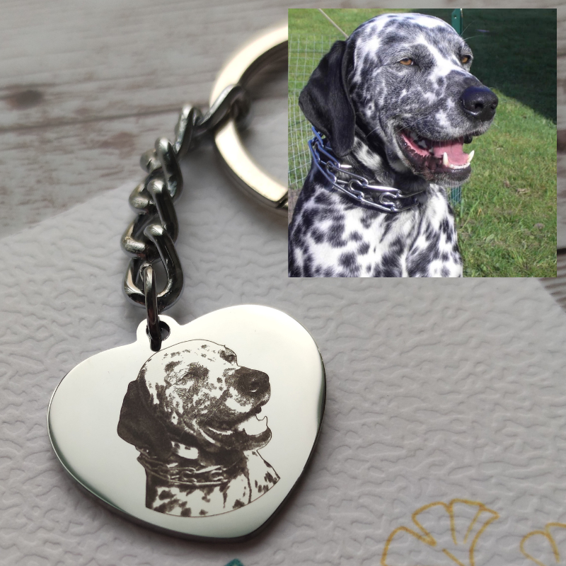 Porte-clés cœur Photo Personnalisé Acier Miroir - Gravure Laser L'Atelier VanessaCréa