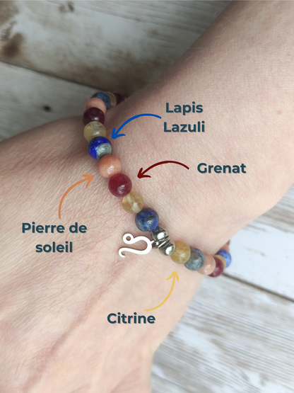 Bracelet "Majesté Solaire" – Éclat, Confiance & Alignement du Lion