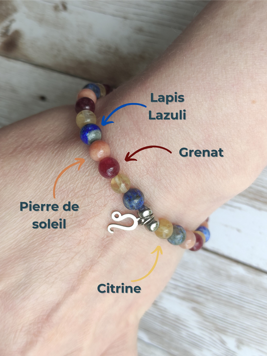 Bracelet "Majesté Solaire" – Éclat, Confiance & Alignement du Lion