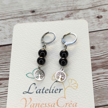 Boucles d'oreilles Arbre de Vie Tourmaline L'Atelier VanessaCréa