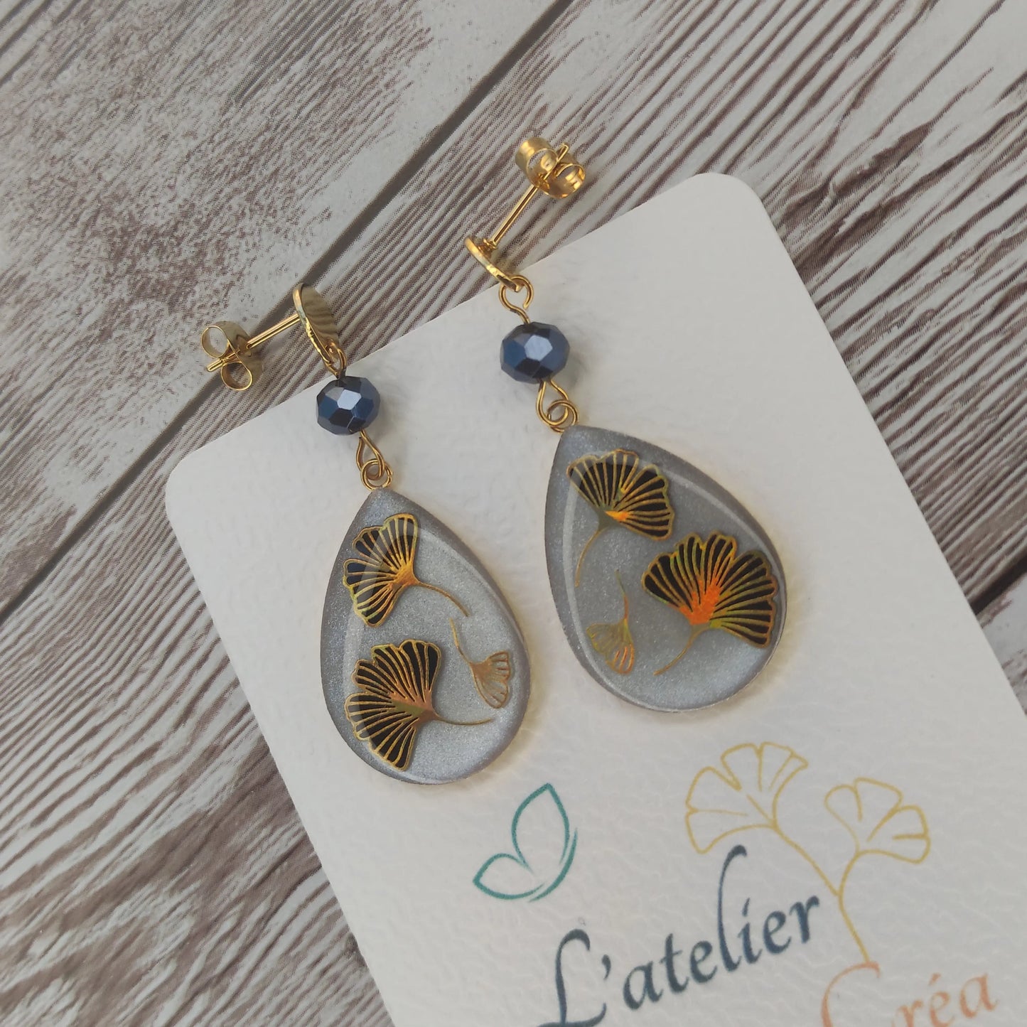 Boucles "Lola" Gingko L'Atelier VanessaCréa