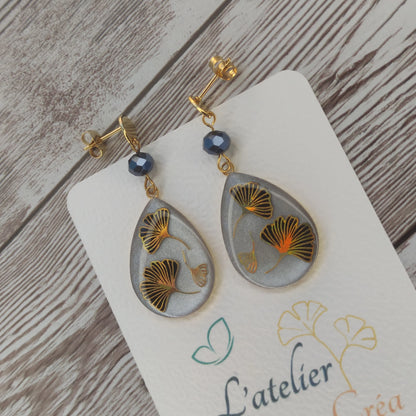 Boucles "Lola" Gingko L'Atelier VanessaCréa