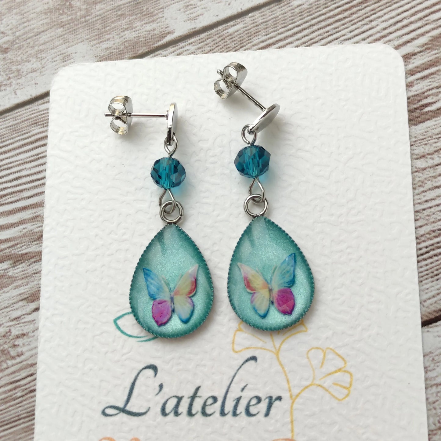Boucles "Ana" papillons L'Atelier VanessaCréa