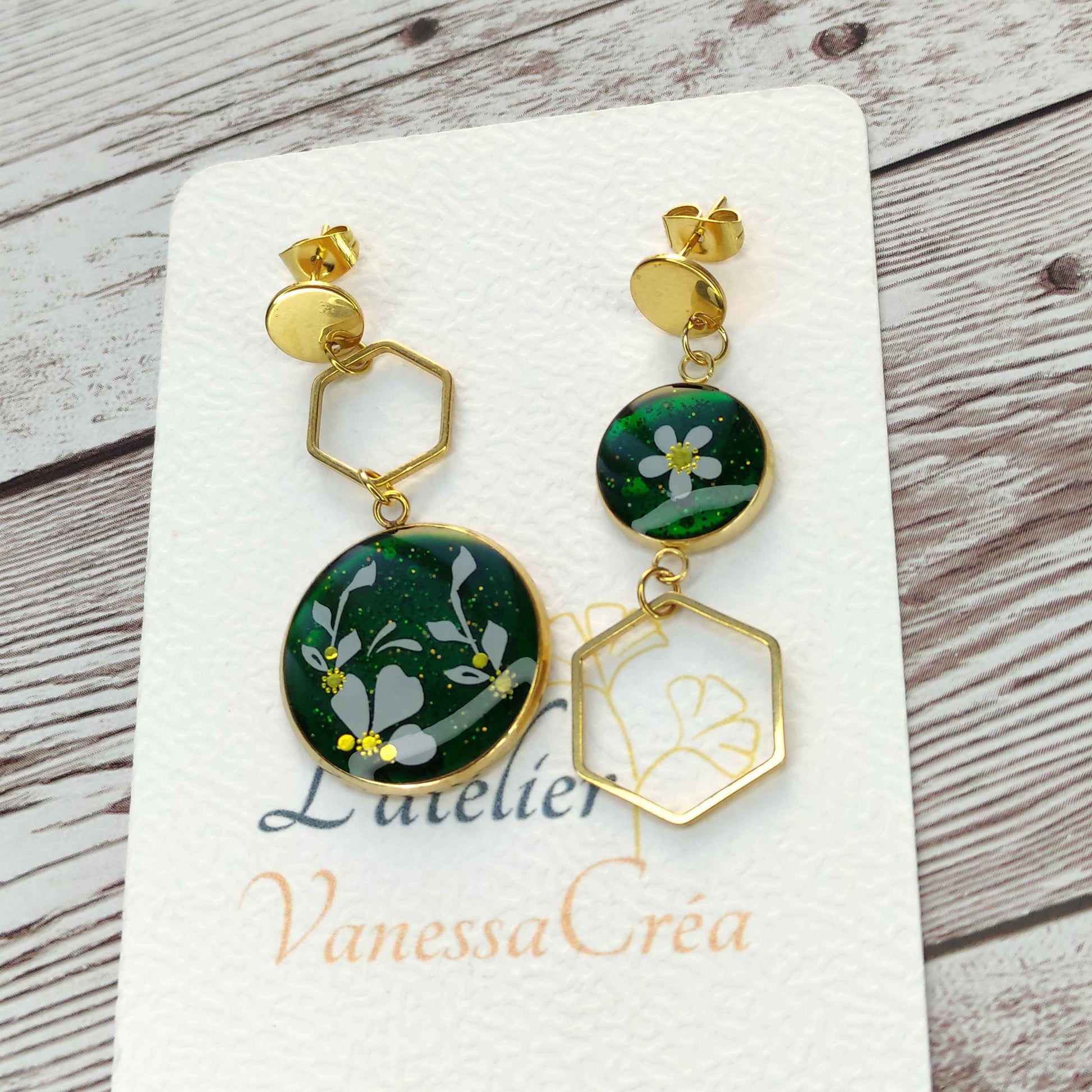 Boucles Asymétriques « Jardin Précieux » L'Atelier VanessaCréa