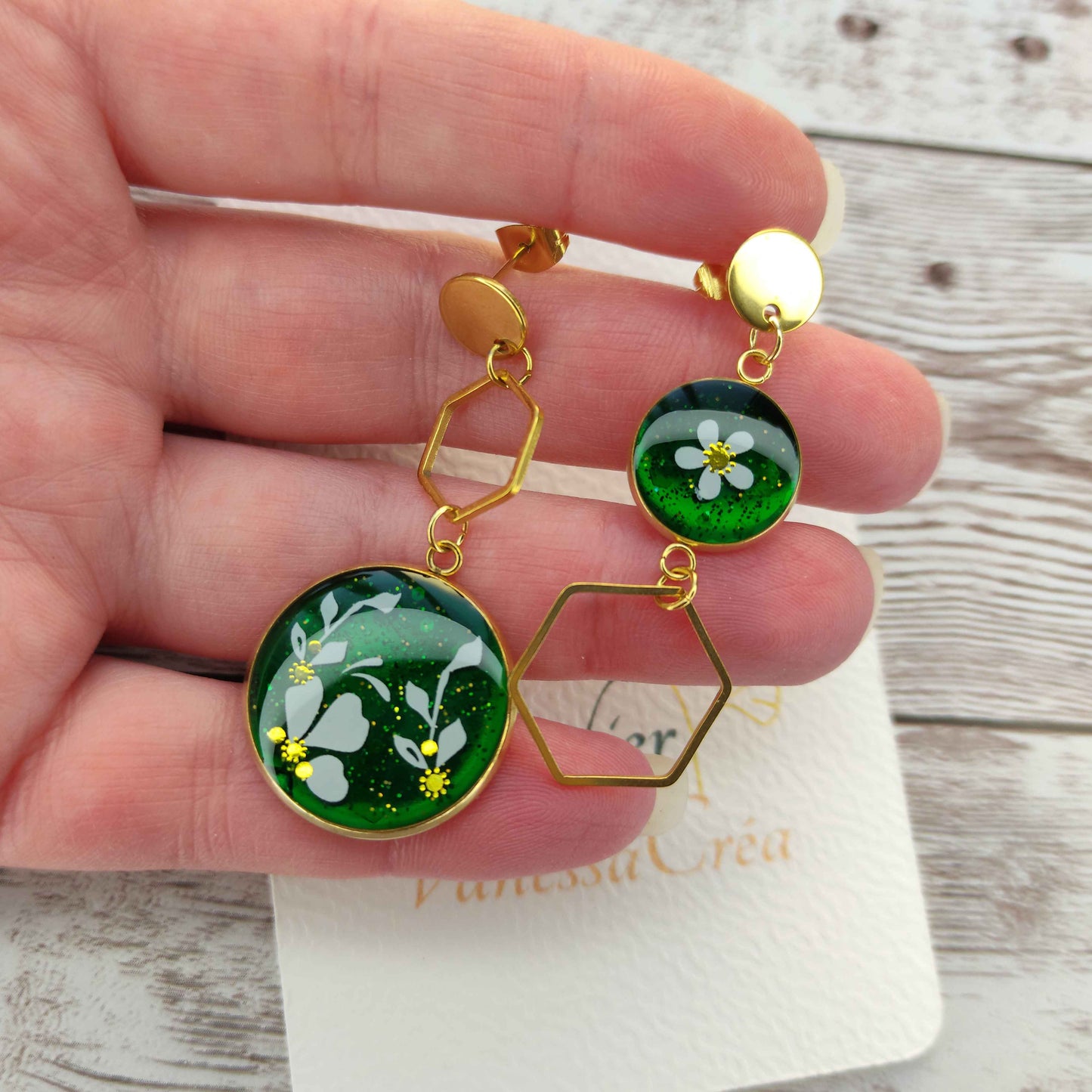 Boucles Asymétriques « Jardin Précieux » L'Atelier VanessaCréa