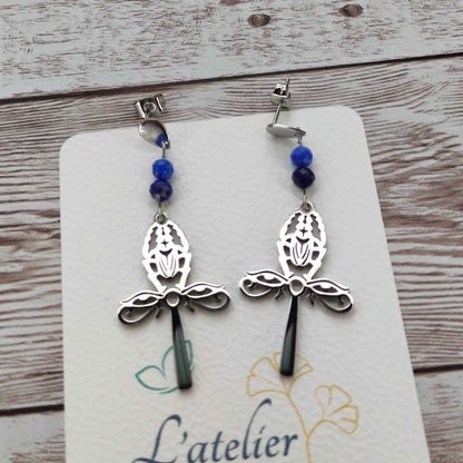 Boucles d'oreilles égyptiennes œil de faucon L'Atelier VanessaCréa