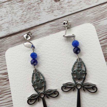 Boucles d'oreilles égyptiennes œil de faucon L'Atelier VanessaCréa