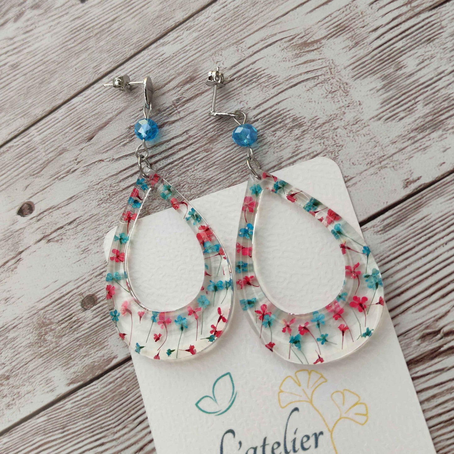 Boucles "Joséphine" Tons bleu L'Atelier VanessaCréa