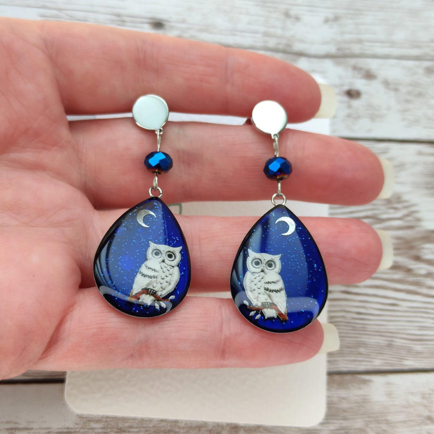 Boucles "Lola" Chouette Lunaire L'Atelier VanessaCréa