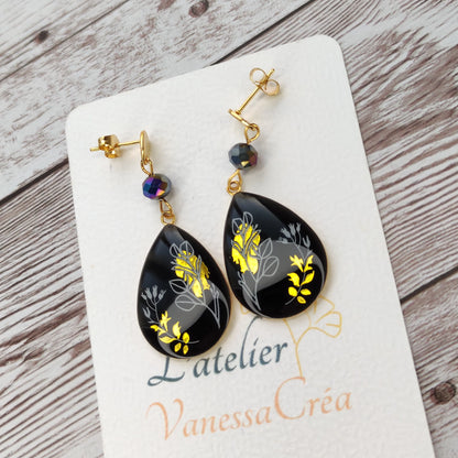 Boucles "Lola" Nuit florale L'Atelier VanessaCréa