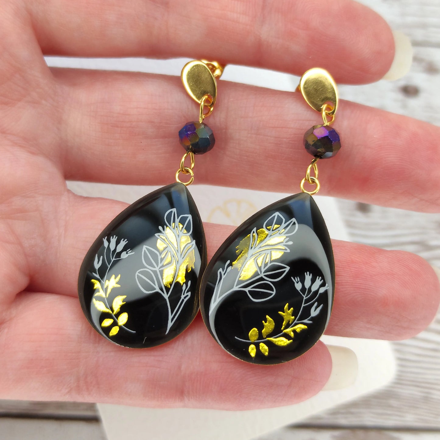 Boucles "Lola" Nuit florale L'Atelier VanessaCréa