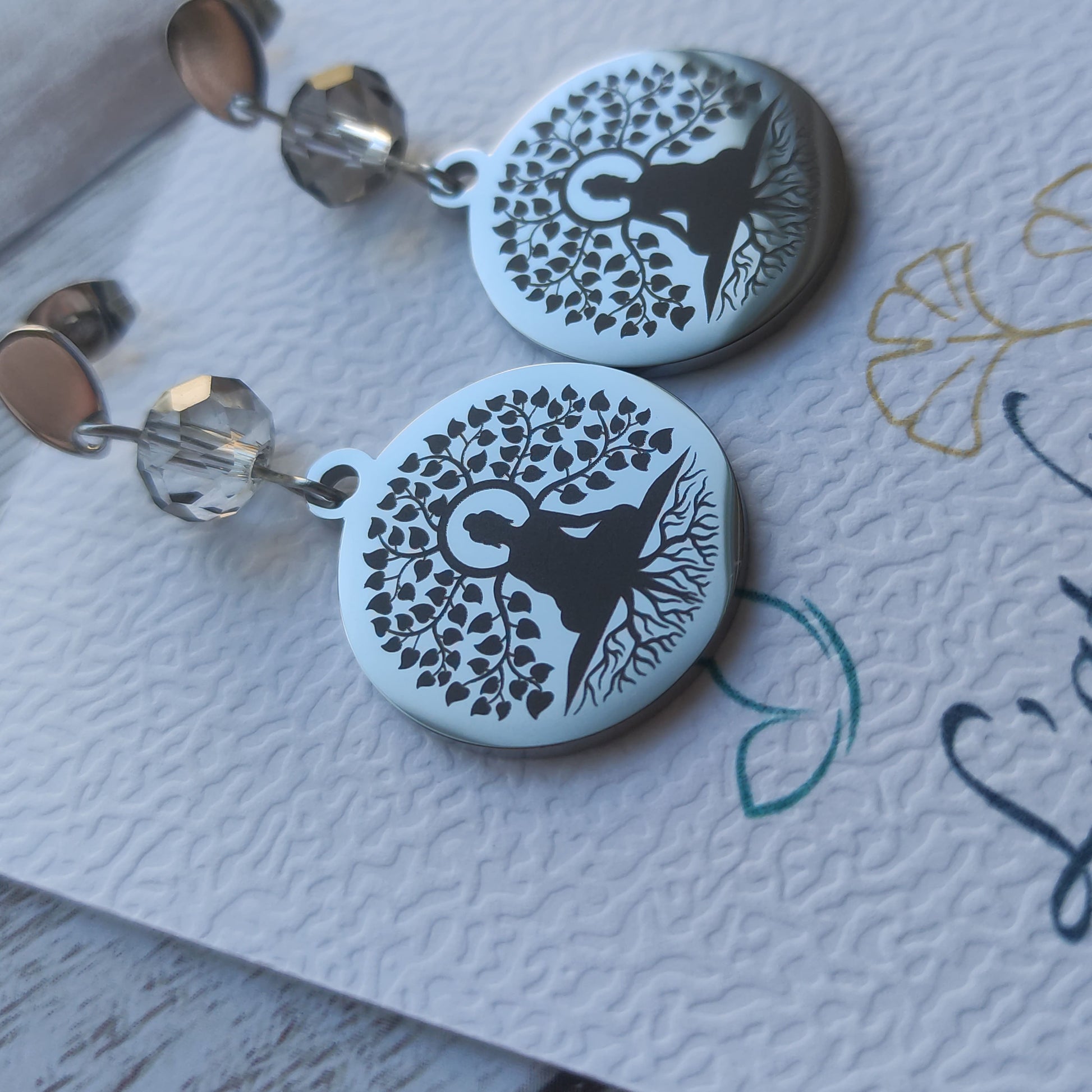 Boucles d'oreilles Arbre de Vie Bouddha L'Atelier VanessaCréa