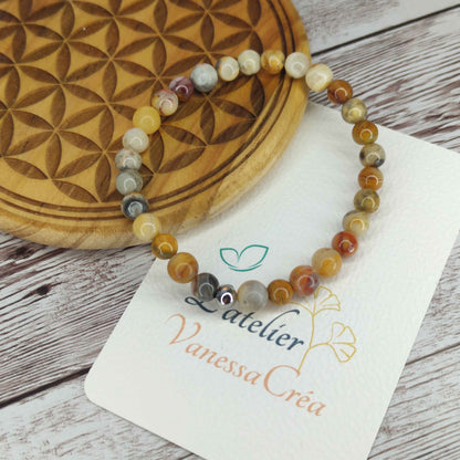 Bracelet Agate Crazy Lace naturelle L'Atelier VanessaCréa
