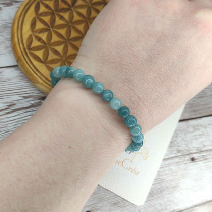 Bracelet Aigue-Marine naturelle porté L'Atelier VanessaCréa