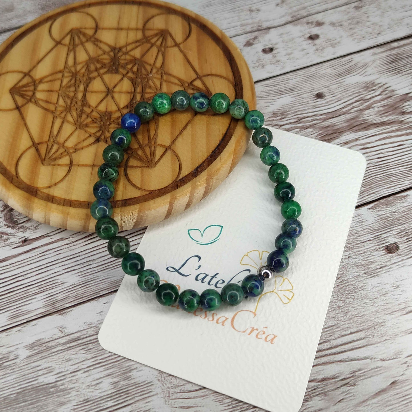Bracelet "Éveil & Clarté" en Azurite Naturelle L'Atelier VanessaCréa