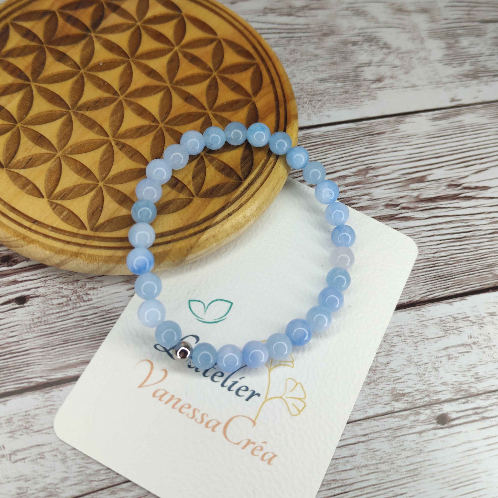 Bracelet Calcédoine Naturelle L'Atelier VanessaCréa