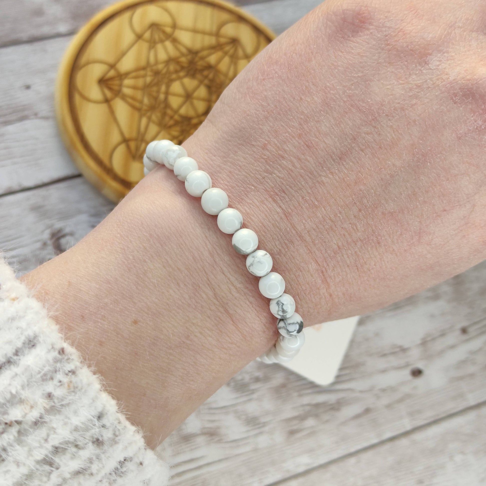 Bracelet Équilibre & Sérénité en Howlite Naturelle L'Atelier VanessaCréa