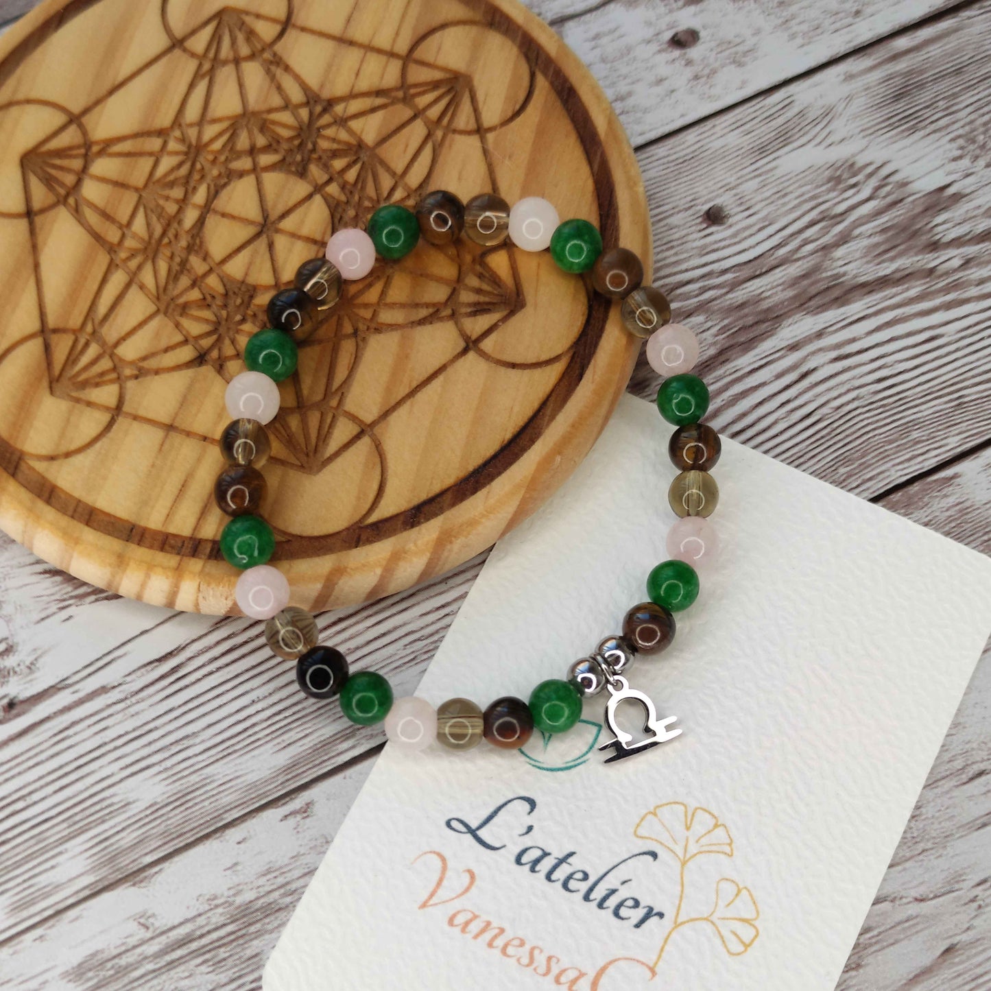 Bracelet Lithothérapie Balance en Pierres Naturelles – Équilibre & Harmonie L'Atelier VanessaCréa