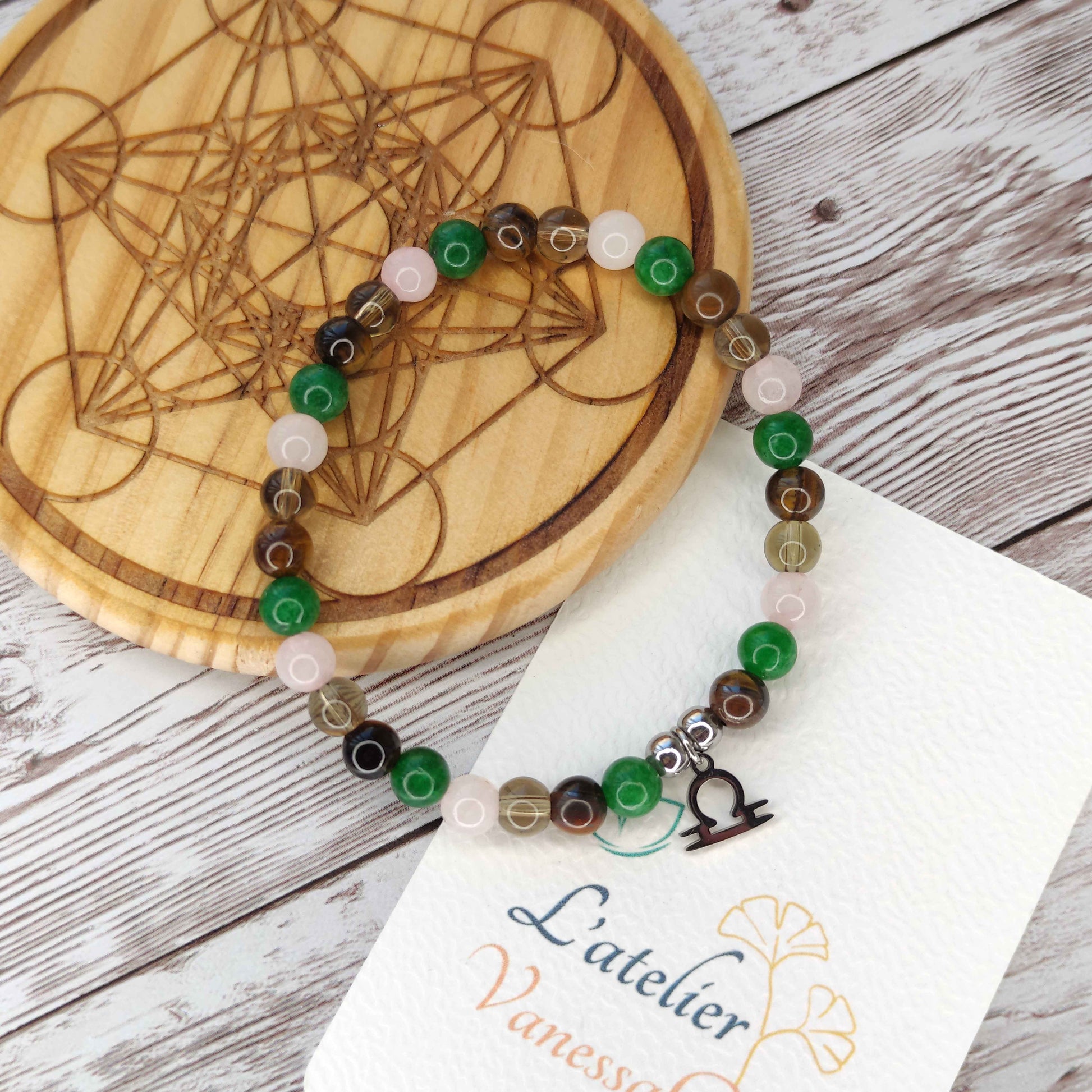 Bracelet Lithothérapie Balance en Pierres Naturelles – Équilibre & Harmonie L'Atelier VanessaCréa