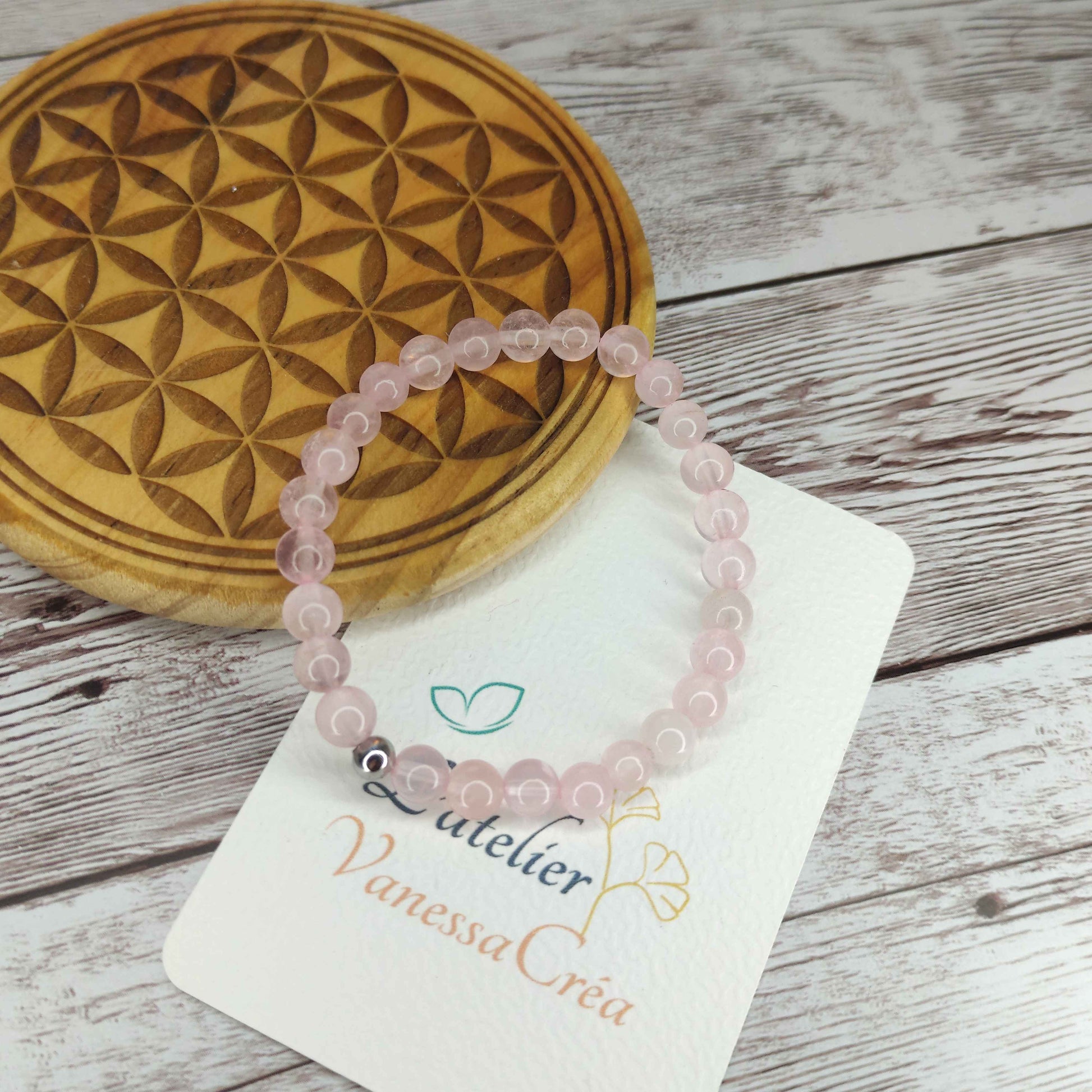 Bracelet Quartz rose naturel L'Atelier VanessaCréa