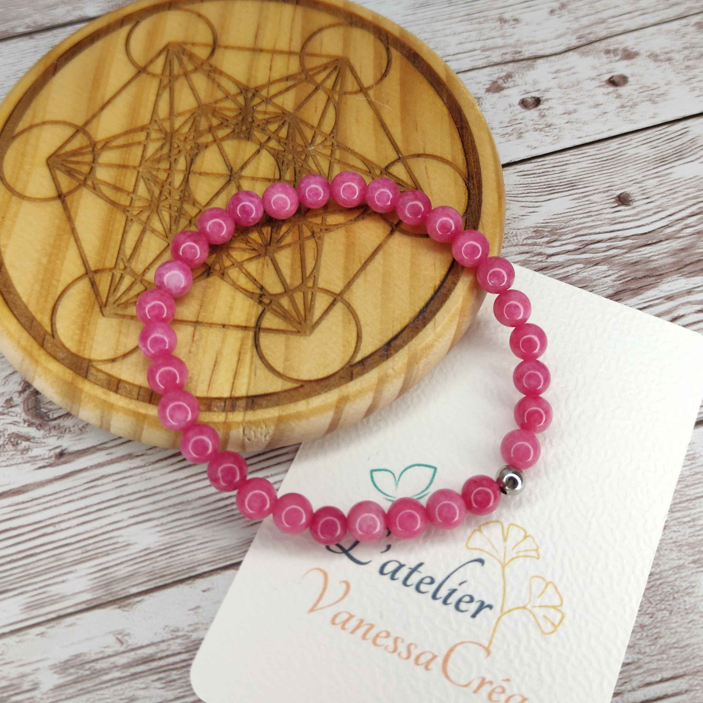 Bracelet "Équilibre Sacré" en Rhodochrosite Naturelle L'Atelier VanessaCréa
