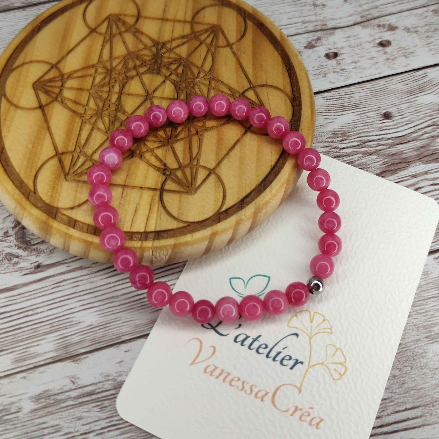 Bracelet "Équilibre Sacré" en Rhodochrosite Naturelle L'Atelier VanessaCréa