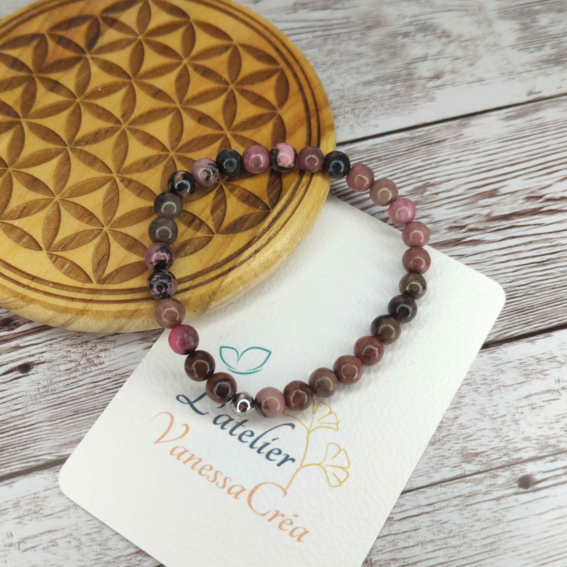 Bracelet Rhodonite naturelle L'Atelier VanessaCréa