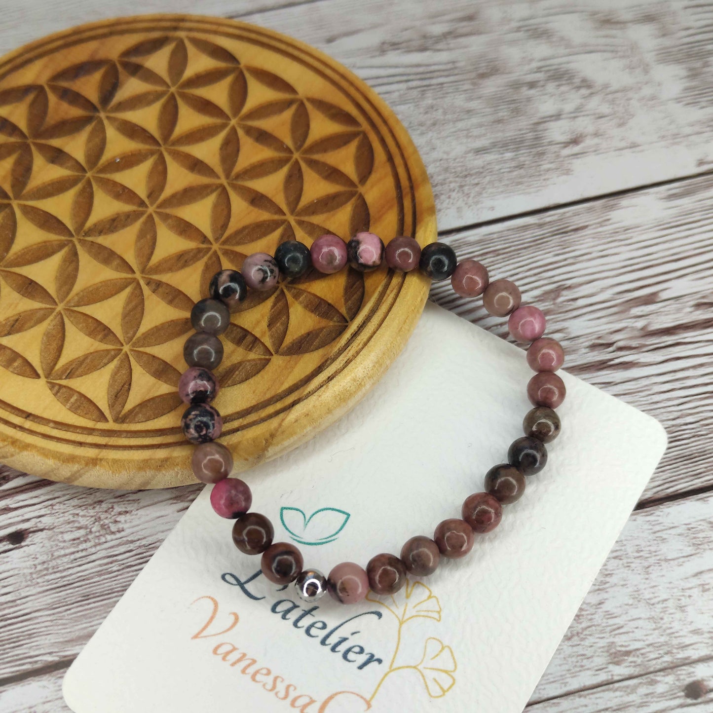 Bracelet Rhodonite naturelle L'Atelier VanessaCréa