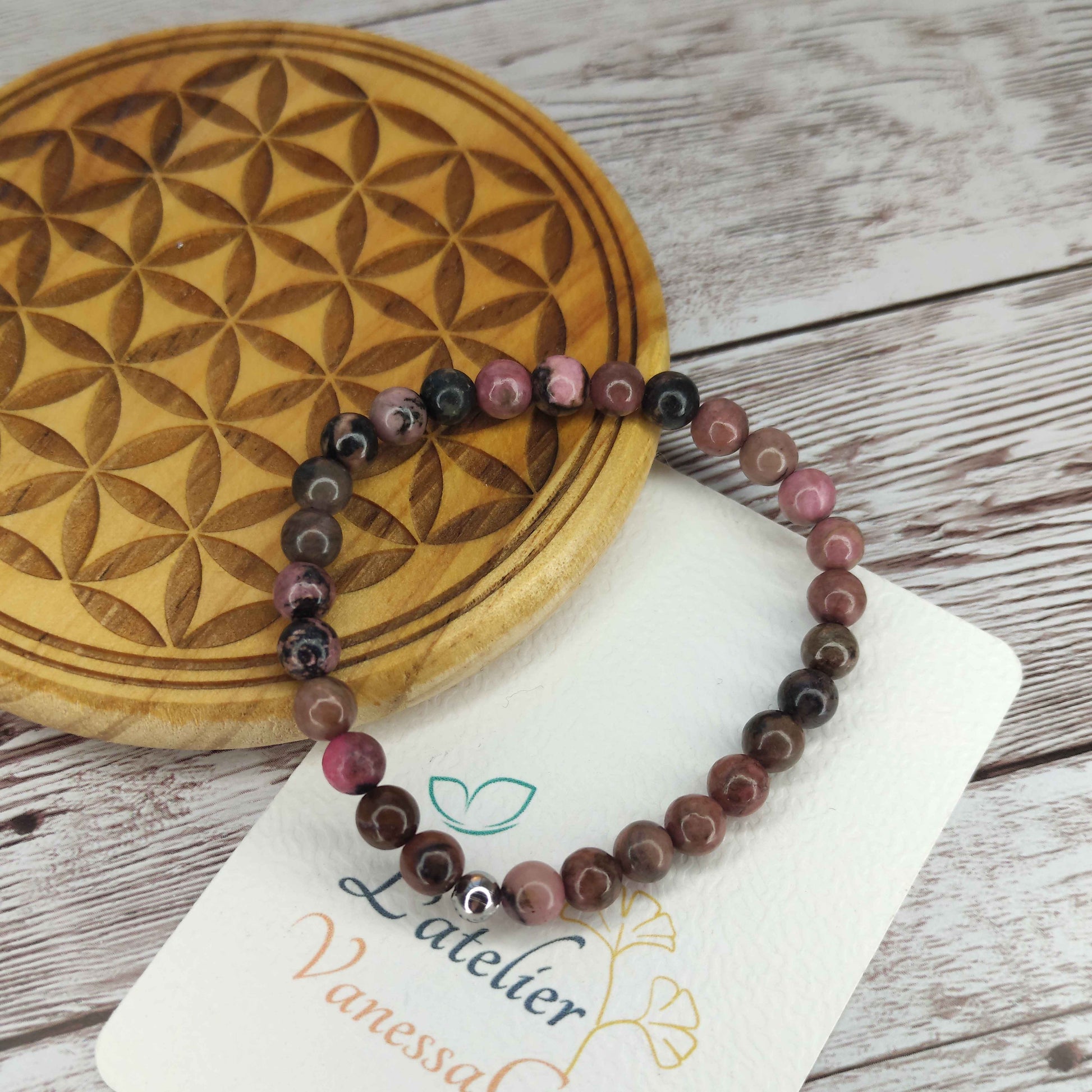 Bracelet Rhodonite naturelle L'Atelier VanessaCréa