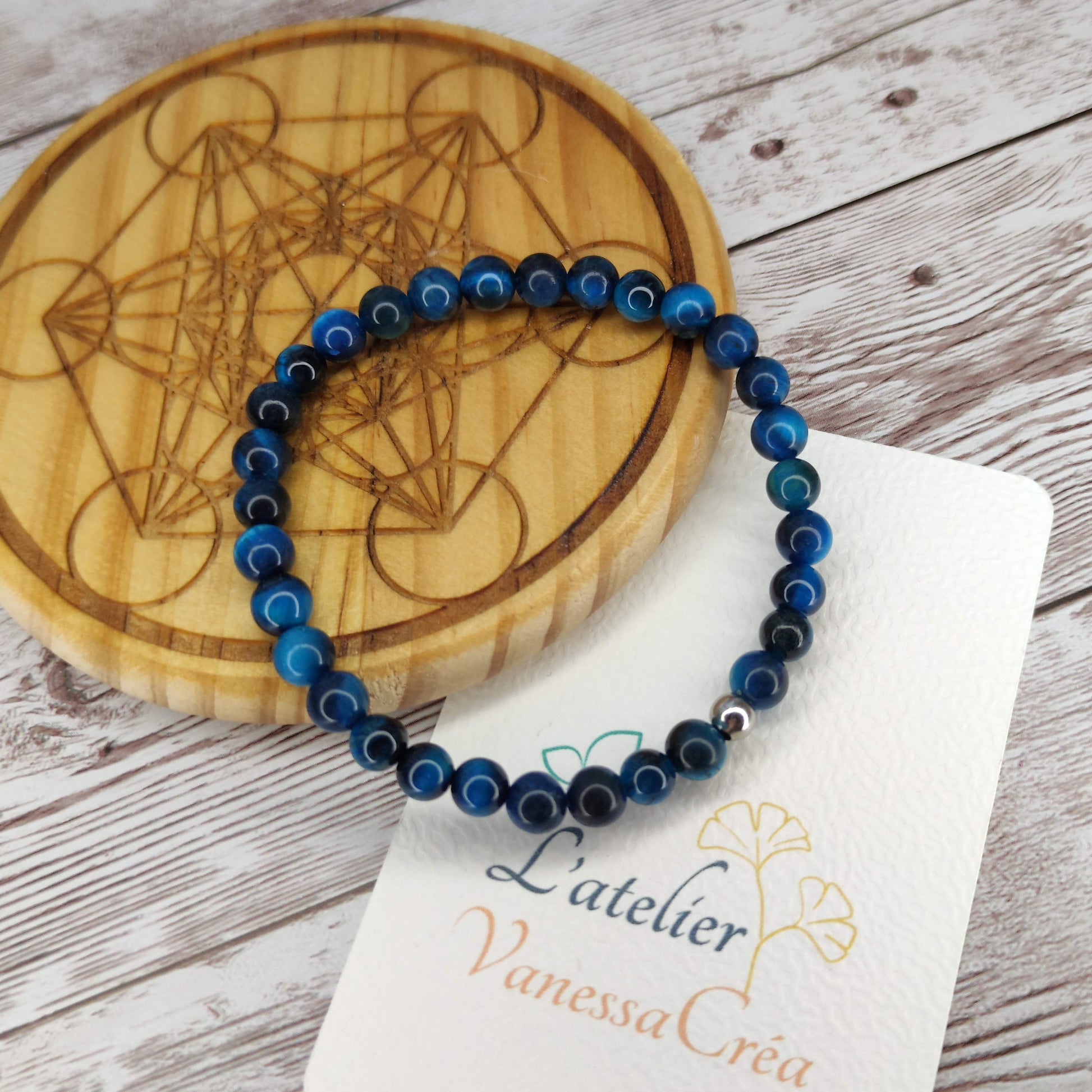Bracelet Intuition & Sérénité – Œil de Faucon Naturel L'Atelier VanessaCréa
