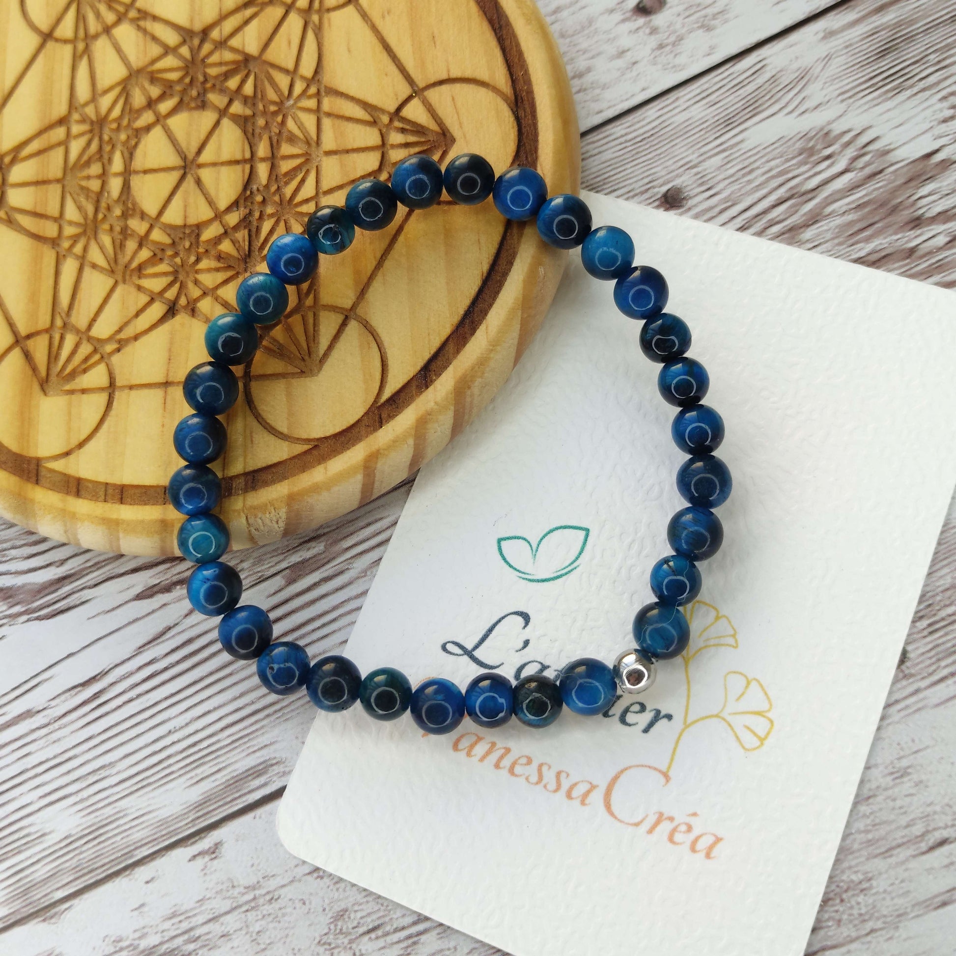 Bracelet Intuition & Sérénité – Œil de Faucon Naturel L'Atelier VanessaCréa