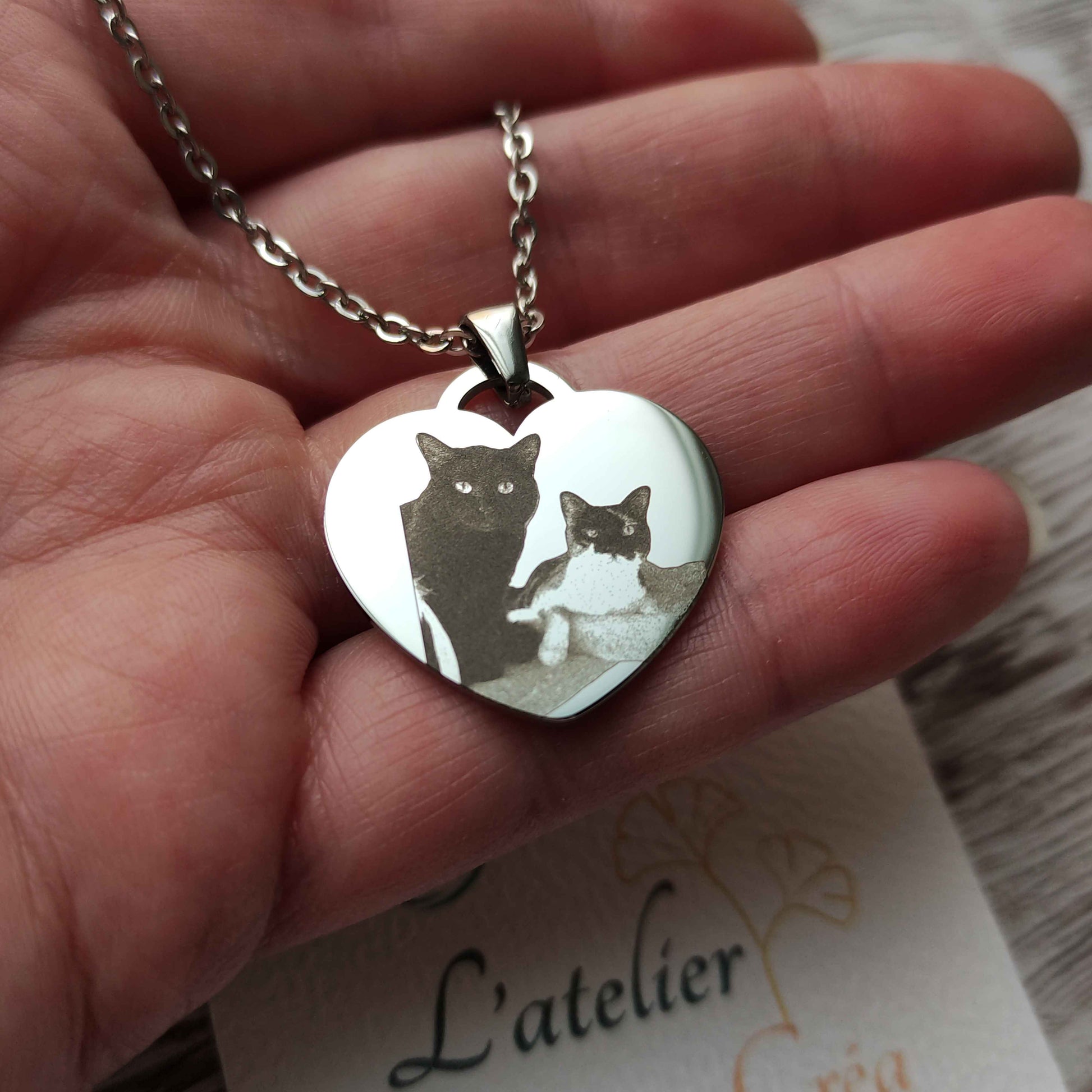 Collier Coeur personnalisable photo. LAtelier VanessaCréa