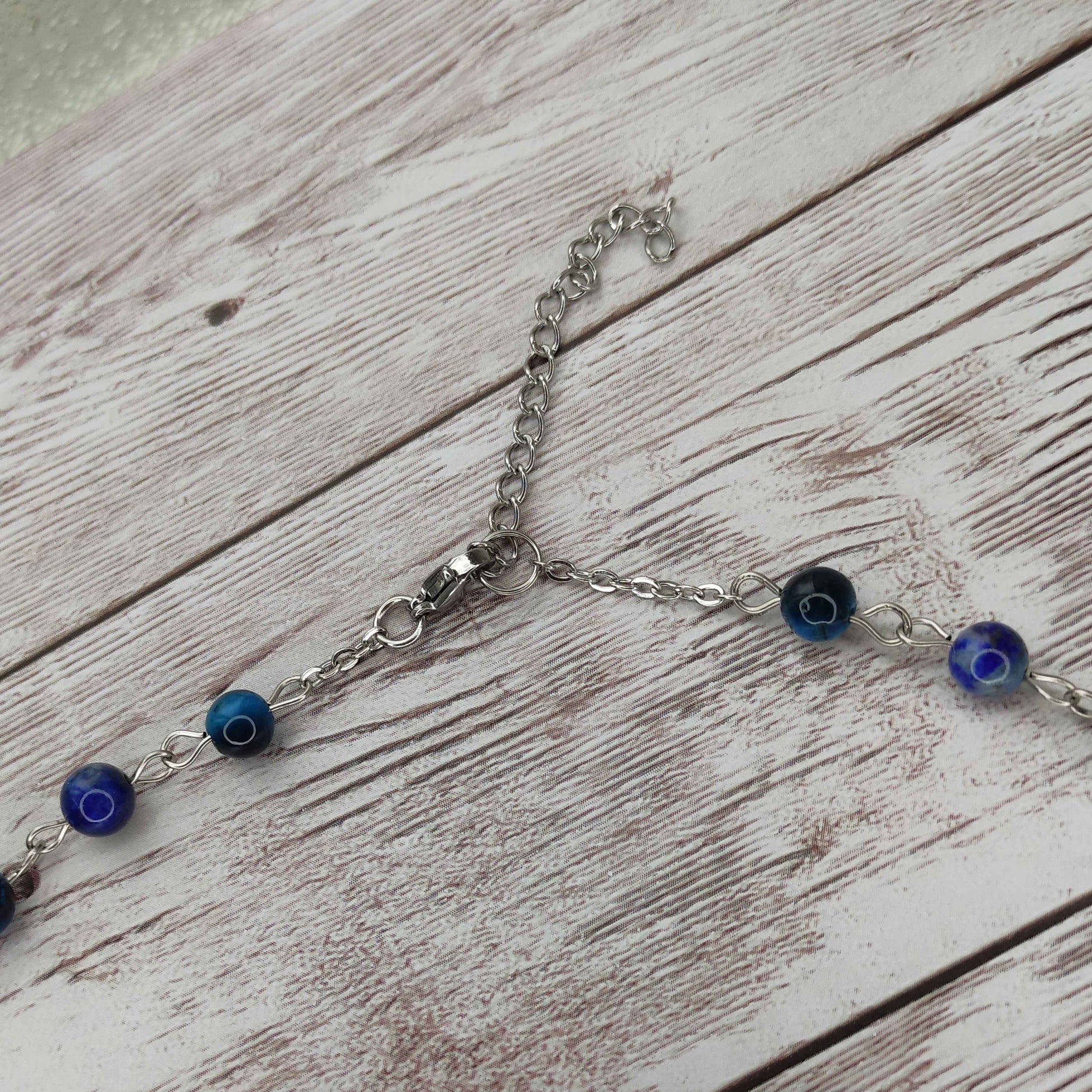 Collier cravate Sagesse Visionnaire – Œil de Faucon & Lapis-Lazuli L'Atelier VanessaCréa