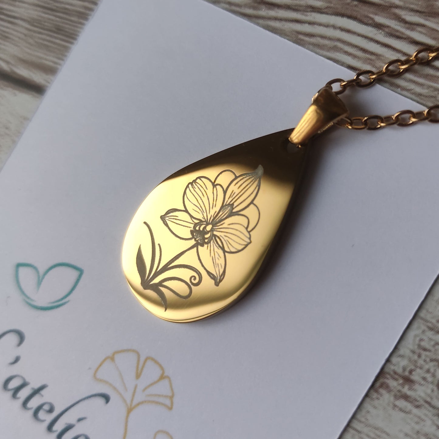 Collier Orchidée Personnalisé - L'Atelier VanessaCréa