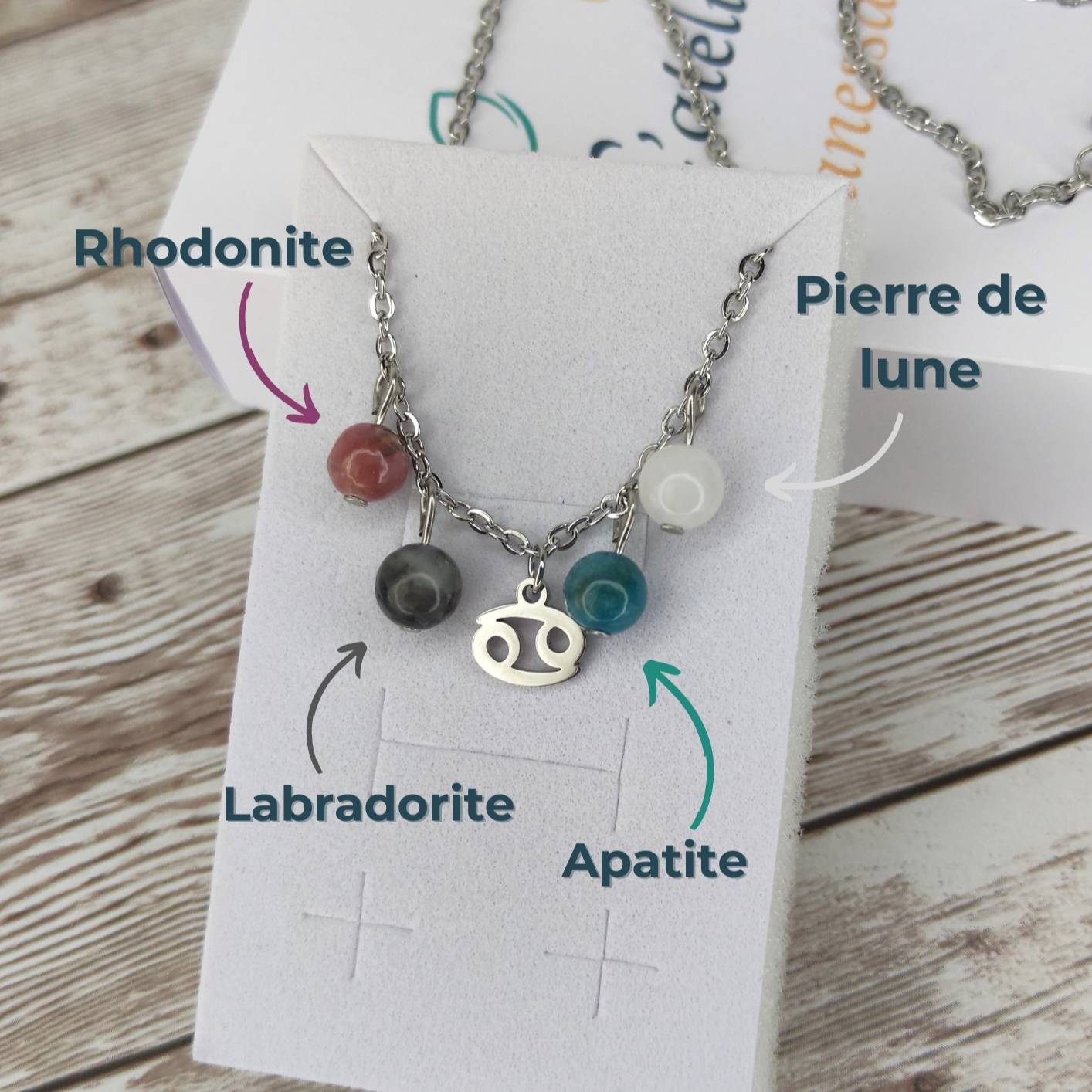 Collier "Équilibre du Cancer" L'Atelier VanessaCréa
