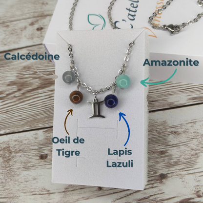 Collier "Alliance Céleste" Gémeaux L'Atelier VanessaCréa