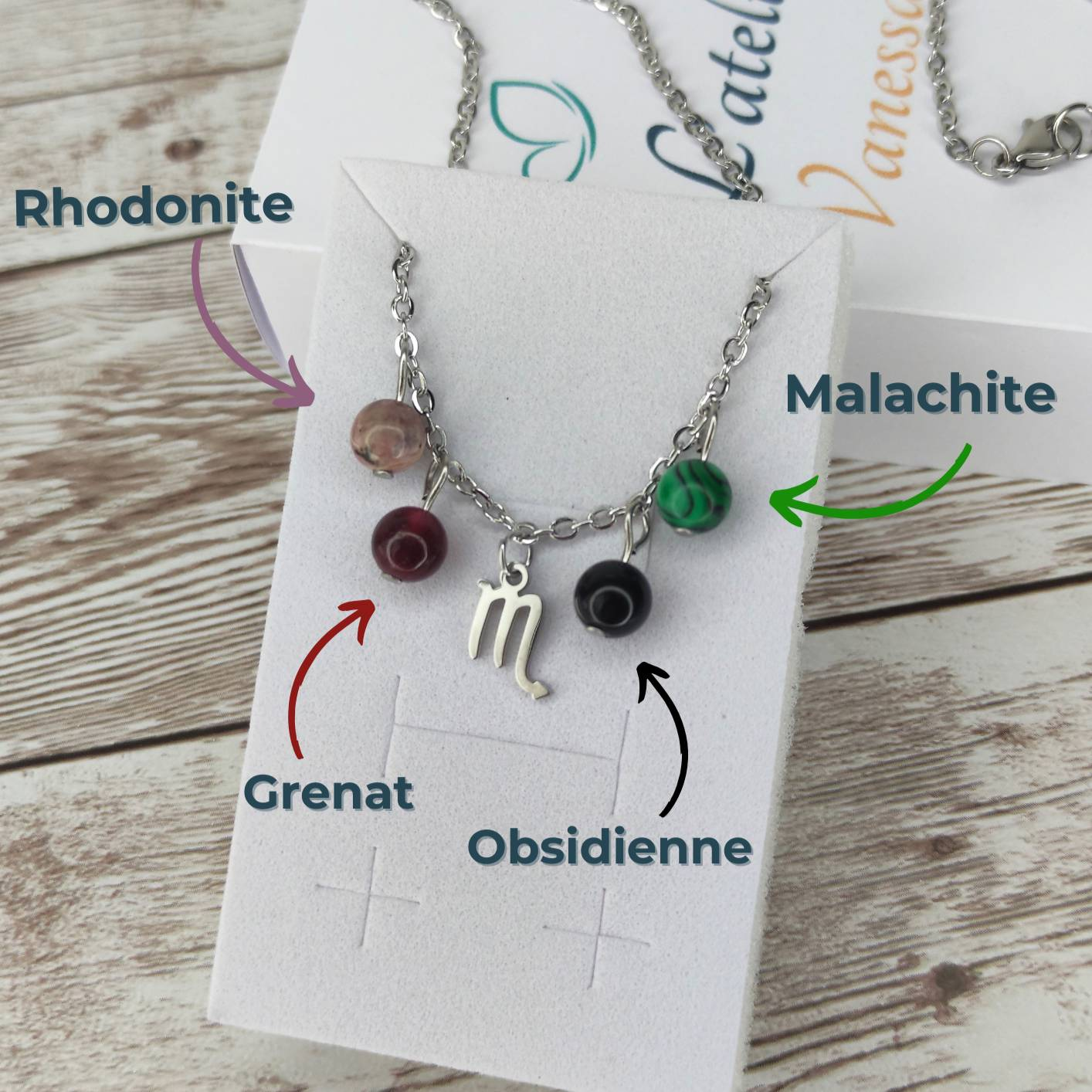 Collier "Essence du Scorpion" – Harmonie Holistique L'Atelier VanessaCréa