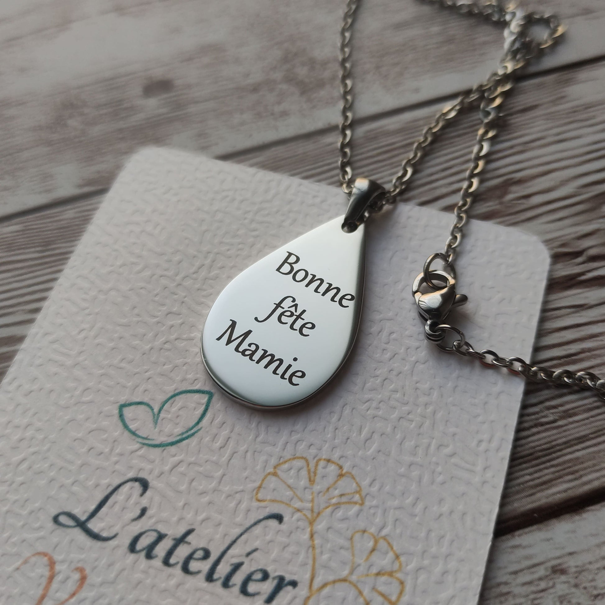 Collier goutte Jonquilles personnalisé - L'Atelier VanessaCréa