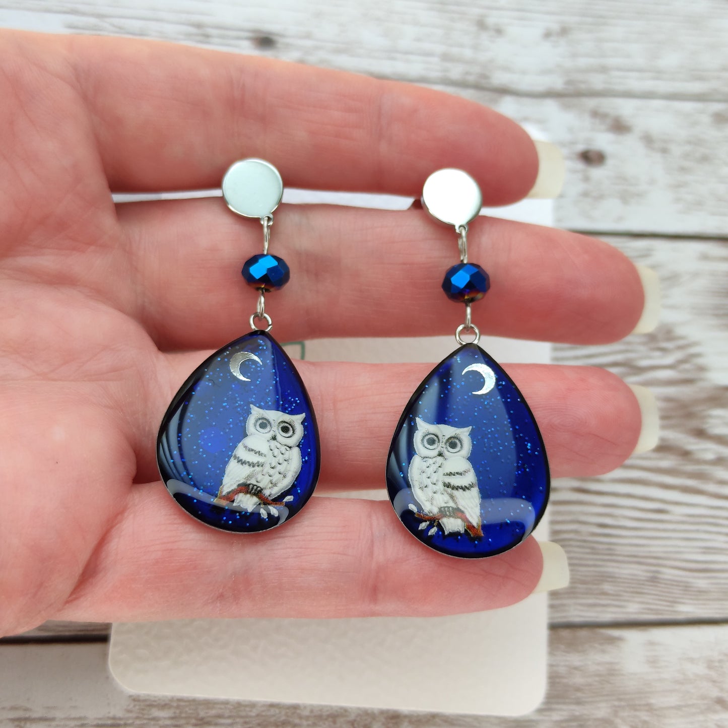 Boucles "Lola" Chouette Lunaire