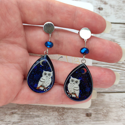 Boucles "Lola" Chouette Lunaire