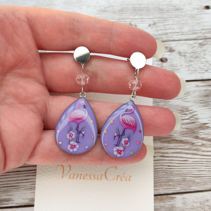Boucles "Lola" Flamand rose