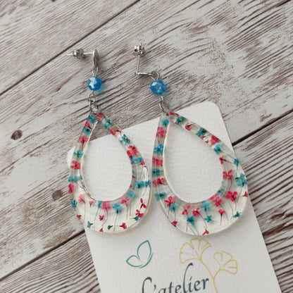 Boucles "Joséphine" Tons bleu