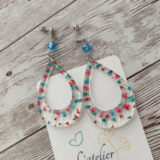 Boucles "Joséphine" Tons bleu