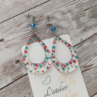 Boucles "Joséphine" Tons bleu
