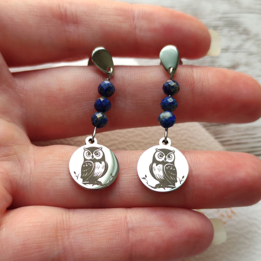 Boucles d'oreilles chouette Mystérieuse