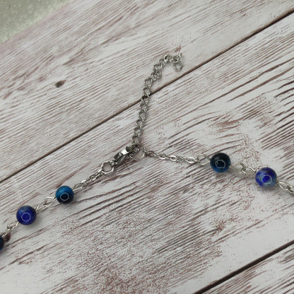 Collier cravate Sagesse Visionnaire – Œil de Faucon & Lapis-Lazuli
